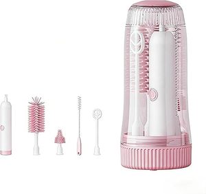 Ensemble de brosses électriques portables en silicone 7-en-1 avec lumière UV, chargement USB, nettoyeur de tétines/pailles, mélangeur de lait et étui de rangement - Product Image 1