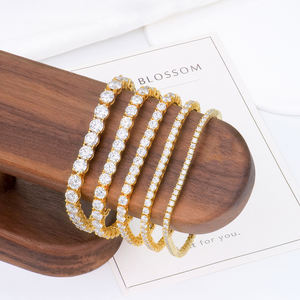 Pulsera de tenis de moissanita de lujo de plata de ley 925 con diamantes VVS, certificada GRA, ajustable, estilo Hip Hop, para bodas y fiestas - Product Image 1