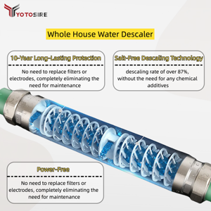 Système de déscaleur d'<span class=keywords><strong>eau</strong></span> sans sel NPT 3/4 pouce Prévention de l'échelle <span class=keywords><strong>Adoucisseur</strong></span> d'<span class=keywords><strong>eau</strong></span> pour <span class=keywords><strong>chauffe</strong></span>-<span class=keywords><strong>eau</strong></span> et tuyaux Garantie de durabilité de 1 an - Product Image 3