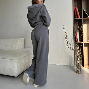 Tute da Jogging all'Ingrosso <span class=keywords><strong>3XL</strong></span> Abbigliamento Sportivo da Donna Completi Sportivi da Donna Set 2 Pezzi <span class=keywords><strong>Pantaloni</strong></span> della <span class=keywords><strong>Tuta</strong></span> e Felpa con Cappuccio da Donna - Product Image 2