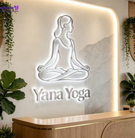 Lettres LED 3D en acier inoxydable sur mesure de haute qualité avec éclairage halo inversé, logo mural commercial, décoration intérieure pour entreprises