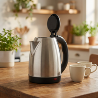 Bouilloire électrique sans fil en acier inoxydable de 1,8 L avec contrôle de la température, arrêt automatique, design moderne pour la maison, l'hôtel et la préparation du thé