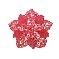 Womei JH8126 Sets de table classiques en PVC écologique, design rond avec fleurs et motifs métalliques, pour la décoration de table de Noël, de mariage ou de dîner