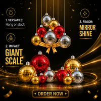 Boule miroir gonflable double couche en PVC, ornement de Noël géant, sphère ronde suspendue, décoration pour arbre, centre commercial, événement