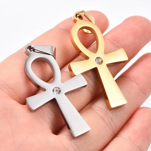 Pendentif croix Ankh égyptienne ancienne en acier inoxydable pour collier, pour hommes et femmes, couleur argent et or, amulette rétro, bijoux, cadeaux - Product Image 6