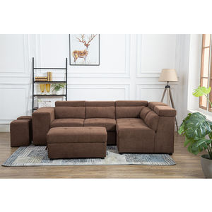 <span class=keywords><strong>Canapé</strong></span>-<span class=keywords><strong>lit</strong></span> sectionnel extensible et pliable en similicuir et daim, idéal pour le salon, l'hôtel ou la chambre à coucher - Product Image 5