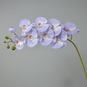 Orchidée Phalaenopsis à neuf têtes, fleur artificielle à tige unique, décoration d'intérieur, accessoires de mariage, violet clair - Product Image 1