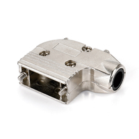 Capot métallique D-SUB 9 broches avec trou de câble à 90 degrés, Capot en alliage de zinc D-SUB 15 broches haute densité avec trou de câble à 90 degrés, Capot DB 9P