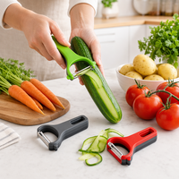 3-delige in elkaar te schuiven Y-schilset, multi-type 420J2 roestvrijstalen messen, draaibare gegolfde/julienneschaaf voor aardappelen en fruit, voor koken