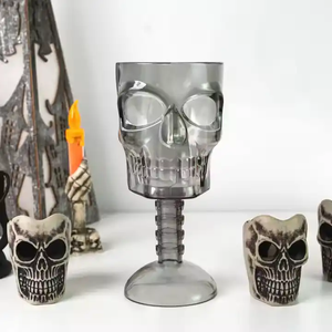 Tasse à café en plastique 3D squelette colorée personnalisée pour fête d'Halloween, réutilisable, style classique, impression typographique, vaisselle de fête - Product Image 1