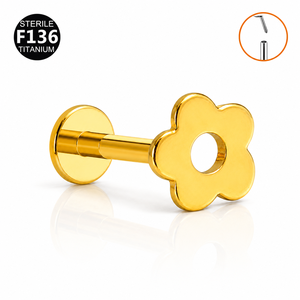 Labret hypoallergénique en titane F136 sans filetage, motif fleur, pour femme, pour lèvre ou <span class=keywords><strong>tragus</strong></span> - Product Image 3