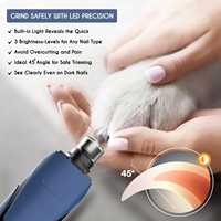 Lime à ongles pour chien de haute qualité, 6 vitesses, silencieuse, électrique, 360° °   Coupe-ongles silencieux à lumière LED pour les professionnels et les familles d'animaux