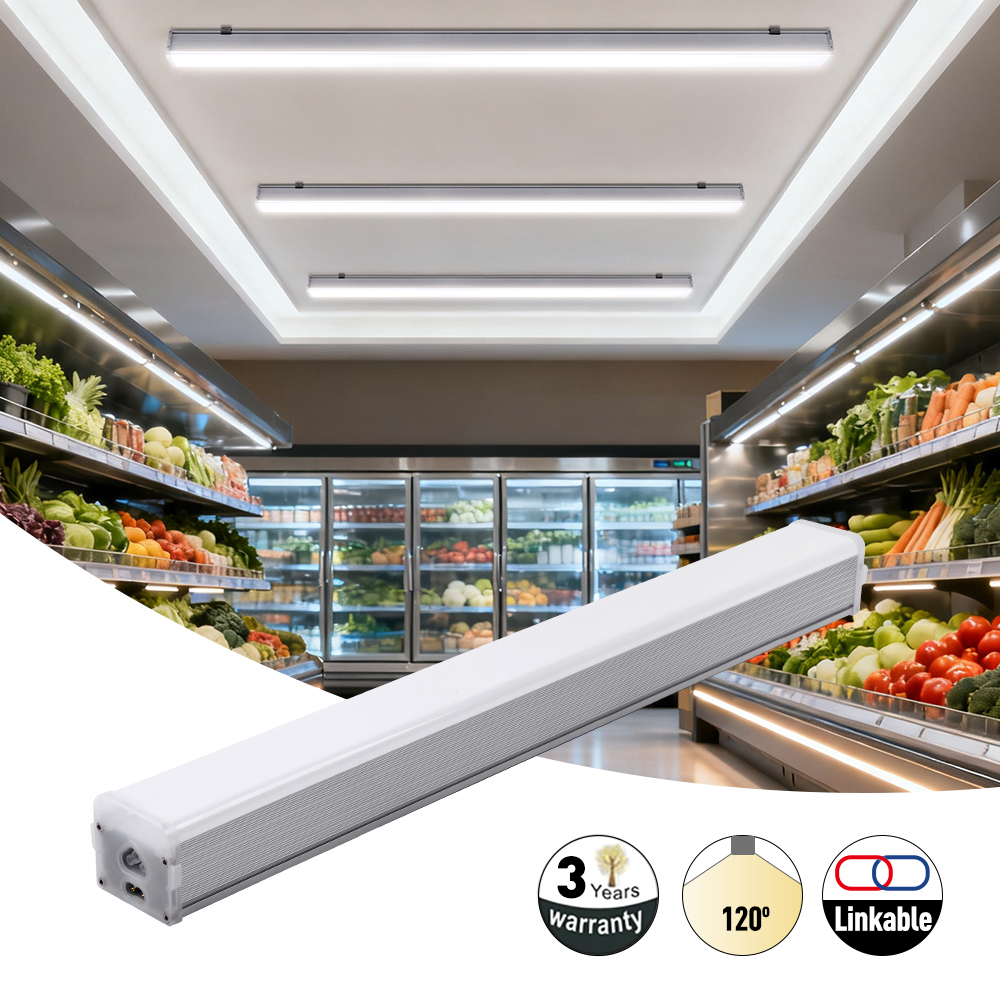 Lonyung Linkable LED Batten 4FT 36W Natural White Aluminum Integrated T5 Tube Light for Supermarket Warehouse