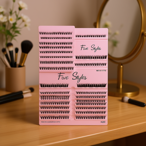 Cinque Stili di Ciglia 3D a Ciuffi, 30 Pezzi, Mix Libero, Curvatura CC, Extension Ciglia in Fibra Sintetica - Product Image 2