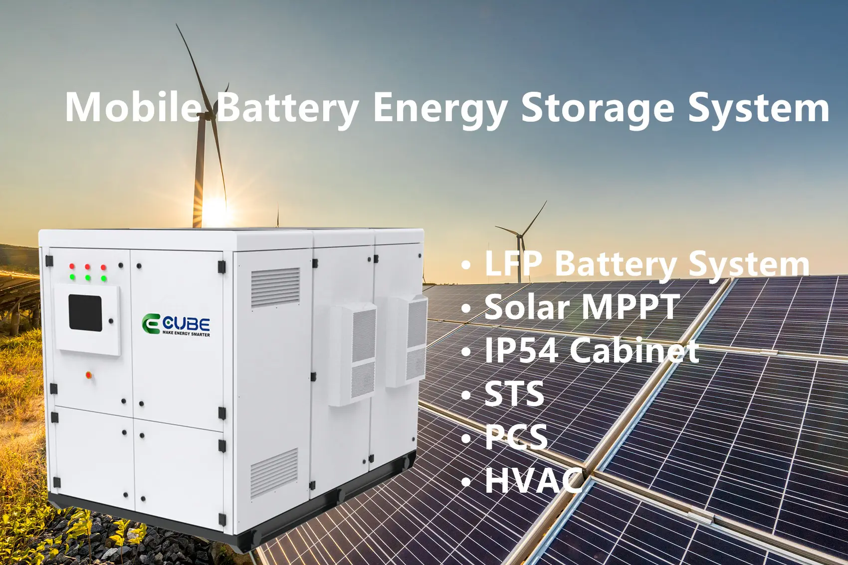 100KW 200KW 300KW Lithium-Batteriesp eicher system für den Außenbereich Solarwindenergie-Hybrid-Wechselrichter-Mikrogitter-Kraftwerk für Industrie