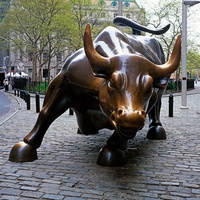 Arturo Di Modica Diseño famoso Obra DE ARTE Metal Animal Toro Escultura Tamaño real Wall Street Bronce Carga Toro Estatua Escultura
