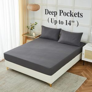 Su misura 4 pezzi <span class=keywords><strong>Set</strong></span> biancheria da letto in microfibra Hotel Queen Size 300tc fili colori solidi <span class=keywords><strong>lenzuola</strong></span> in poliestere - Product Image 4