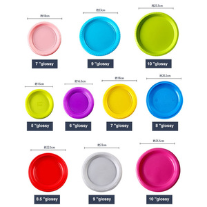 Assiettes à dessert en plastique tendance de haute qualité <span class=keywords><strong>Assiette</strong></span> <span class=keywords><strong>jetable</strong></span> réutilisable robuste Assiettes de fête de mariage noires allant au micro-ondes - Product Image 3