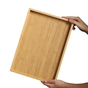 Plateau rectangulaire en bambou de style japonais, plateau de service en bois massif pour thé, fruits, pain, barbecue, utilisation à domicile ou à l'hôtel - Product Image 5