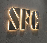 Letrero Luminoso LED con Logotipo Acrílico, Letras de Acero Inoxidable, Letrero 3D Retroiluminado, Letras Metálicas de Canal, Logotipo Acrílico para Negocios