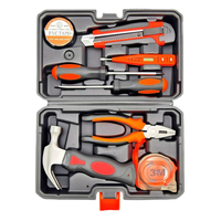 Kit d'Outils à Main OEM en Acier Carbone 1,2 kg avec Mallette de Rangement Moulée par Soufflage pour Usage Domestique
