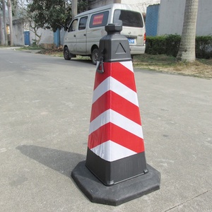 Cône de signalisation pliable Shunlu A037 haute visibilité, 75 cm de hauteur, en PVC et HDPE, base de 38x38 cm, 4,2 kg, réfléchissant et de sécurité - Product Image 3