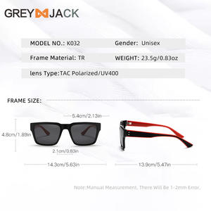 Lunettes de soleil Greyjack K032, monture TR90, verres TAC, protection UV400, design carré unisexe, pour la protection solaire et la pêche - Product Image 3