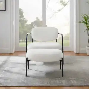 Moderne Chaise Minimalistische Ontworpen Enkele Sofa Accent Stoel Wit Kleur Leisure Arm Stoelen Voor Woonkamer