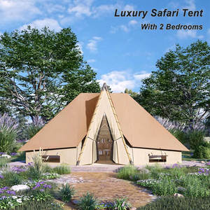 Tentes Safari en A-Frame en Bois Préfabriquées avec Toit en Toile PVC pour Glamping de Luxe et Resorts Écologiques - Product Image 1