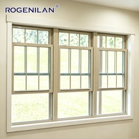 Fenêtres coulissantes verticales à double vitrage en aluminium Rogenilan, sur mesure, à faible consommation d'énergie, avec vitrage Low-E