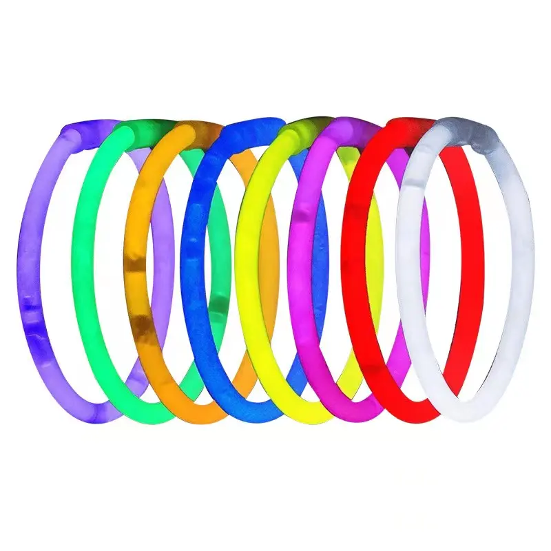 Großhandel mehrfarbiges Neon-Armband Halskette Brillen Lichtständer Großhandel 8 Zoll glühender Stick Party Pack für Kinder Kind