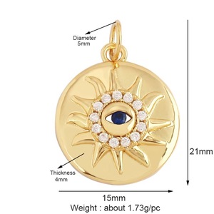 Colgantes de Moda con Forma de Corazón y Ojo Turco para Hacer Collares y Pulseras, Colgantes de Ojo que Todo lo Ve, Colgantes de Sol, Venta al por Mayor - Product Image 4
