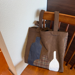 Nuovi Arrivi Autunnali: Borsa Shopping in Velluto a Coste con Ricamo Personalizzato, Grande Capacità, Stile Artistico Semplice, Borsa a Tracolla Reversibile - Product Image 3