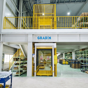 Plateforme élévatrice verticale pour marchandises de 2 tonnes certifiée CE, avec <span class=keywords><strong>cage</strong></span> de sécurité, pour entrepôt et transport de fret sur rail hydraulique - Product Image 1