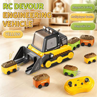 ITTL RC Excavatrice Gourmande Multijoueur Interactive Mini Voitures de Course à Contrôle à Distance Jouets Camions de Construction pour Enfants