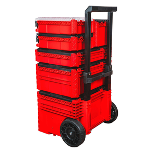 Cassetta degli <span class=keywords><strong>Attrezzi</strong></span> Industriale Mobile Elettrica Multifunzione 6-in-1 a Più Strati Combinata e Impilabile con Ruote - Product Image 4