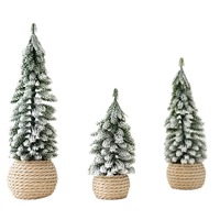 Mini-Tisch-Weihnachtsbaum, kleiner künstlicher Weihnachtsbaum, schneebeflockt, Tischdekoration, Miniatur-Weihnachtsdekoration (weiß)