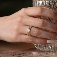 Bague large en argent sterling 925 plaqué or avec pierres précieuses arc-en-ciel 7 chakras, micro-sertie de zircone cubique, bijou spirituel de guérison pour le yoga