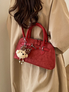 Bolso Bandolera Rojo Intenso para Novia 2026, Nuevo, Elegante, Plegable, con Cierre, Impermeable, Portátil, para Bodas, Uso Diario y al Aire Libre - Product Image 1
