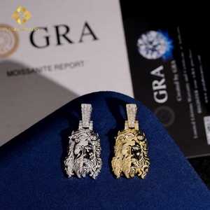 Yeni ürün moda VVS1 Moissanite kolye erkekler kolye 925 gümüş kolye buz Out GRA GRA ile elmas Tester geçmek - Product Image 2