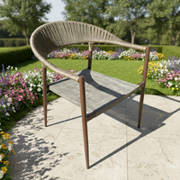 Chaise de salle à manger en métal de haute qualité pour jardin, restaurant, terrasse, chaise empilable en rotin durable