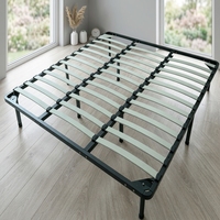 Base de lit capitonnée en fer et bois, style moderne, taille Queen, la plus vendue, pour chambre à coucher, appartement, hôpital, montage facile