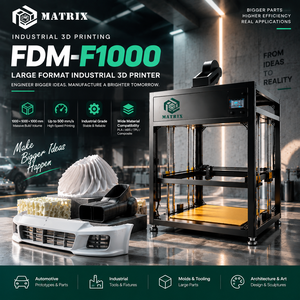 Nouvelle imprimante 3D FDM grand format en aluminium 1000 avec nivellement automatique pour prototypes de conduits CVC, canaux d'air, pièces de ventilation et boîtiers - Product Image 1