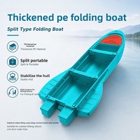 Bateau de pêche pliant portable en plastique technique, transportable par voiture, avec coque stable en PE épaissi, pour la pêche aux leurres