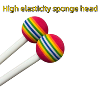 Hohe Nachbestellrate Regenbogen-Drumsticks EVA-Schwamm Percussion-Sticks für Handtrommel & Bühneneinsatz Trommelzubehör OPP-Beutelverpackung