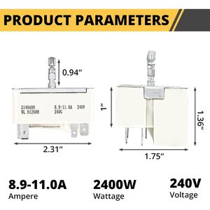 Repuestos de interruptor de control infinito para quemador de estufa, reemplaza a los números 3149400, 311846, 311858, 3148954, 311859 - Product Image 2
