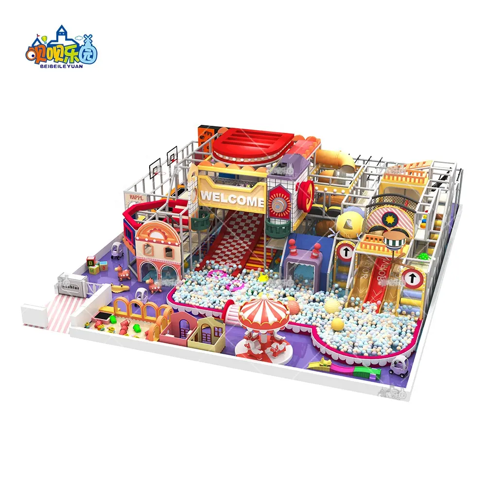Criança Indoor Comercial Grande Slide Set Tema Naughty Castle Soft Game Crianças Soft Play Equipment