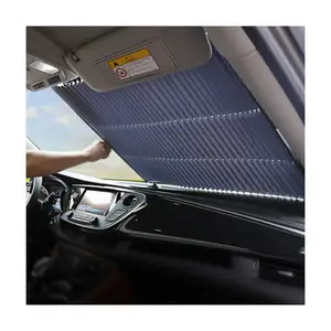 Cortina para-brisa retrátil, cortina de sol retrátil universal para carro, com isolamento térmico em u v
