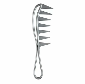 Peigne à dents larges à double usage pour hommes, pour le coiffage en salon, pour <span class=keywords><strong>cheveux</strong></span> secs ou mouillés, avec embout creux arrondi, manche en plastique tendance, brosses à <span class=keywords><strong>cheveux</strong></span> - Product Image 5