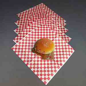 SP3077 Red and White Check Greaseproof <b>Paper</b> <b>Burger</b> <b>Paper</b> Can Be Customized logo and Size - Product Image 4